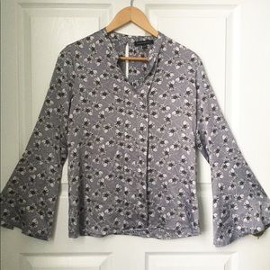 Banana Republic Silver floral blouse